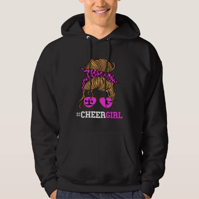 Cheer Girl Cheerleader Scarf Cheerleading Sunglass Hoodie (Front)