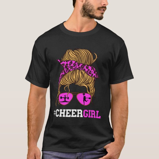 Cheer Girl Cheerleader Scarf Cheerleading Sunglass T-Shirt (Front)