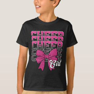 Cheer Girl Coquette Bow Cheerleading Cheerleader P T-Shirt
