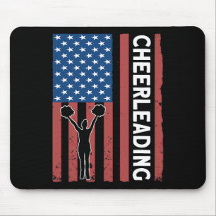 Cheer Girl Usa Flag Cheerleading Mouse Mat