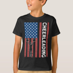 Cheer Girl Usa Flag Cheerleading  T-Shirt