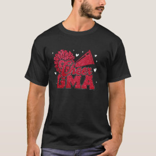 Cheer Gma Grandma Biggest Fan Cheerleader Red Blac T-Shirt