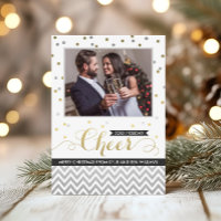 Cheer Gold Confetti Couple Photo