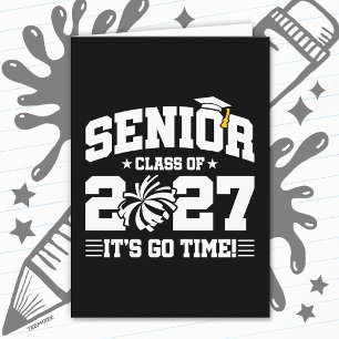 Cheer Graduation Go Time Senior Class of 2027 Card