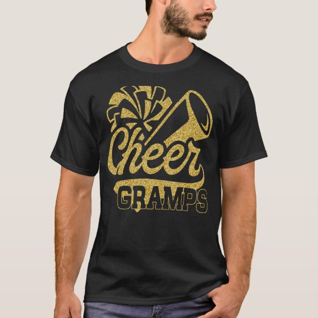 Cheer Gramps Biggest Fan Cheerleader Father's Day T-Shirt (Front)