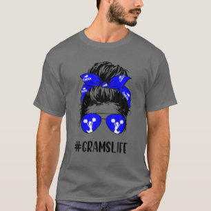 Cheer Grams Life Messy Bun Hair Cheerleading Mothe T-Shirt