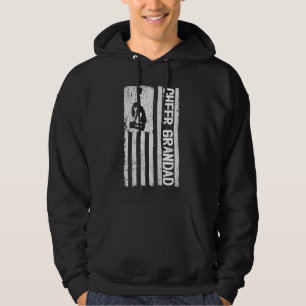 Cheer Grandad US Flag Grandad Of A Cheerleader Gra Hoodie