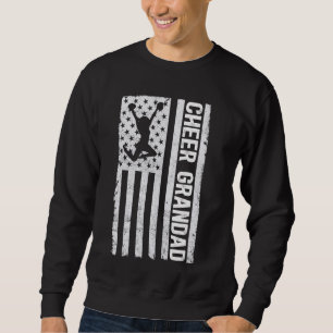 Cheer Grandad US Flag Grandad Of A Cheerleader Gra Sweatshirt