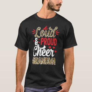 Cheer Grandma Biggest Fan Leopard Print And Pom Po T-Shirt