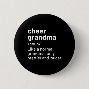 Cheer Grandma Black Definition Cheerleading 6 Cm Round Badge