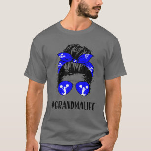 Cheer Grandma Life Messy Bun Hair Cheerleading Mot T-Shirt