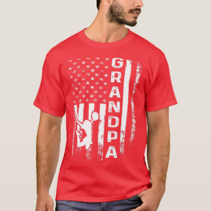 Cheer Grandpa American Flag Cheerleading Cheerlead T-Shirt