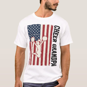 Cheer Grandpa Patriotic Vintage Flag Shirt Design_