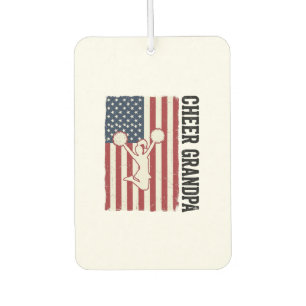 Cheer Grandpa Patriotic Vintage Flag Shirt Design_ Car Air Freshener