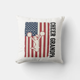 Cheer Grandpa Patriotic Vintage Flag Shirt Design_ Cushion