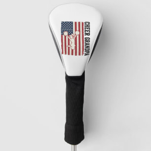 Cheer Grandpa Patriotic Vintage Flag Shirt Design_ Golf Head Cover