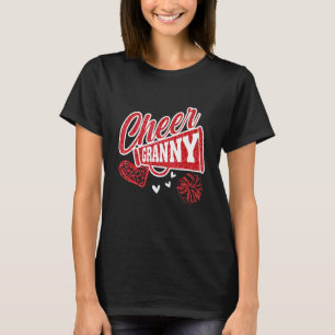 Cheer Granny Biggest Fan Leopard Print And Pom Pom T-Shirt