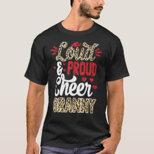 Cheer Granny Biggest Fan Leopard Print And Pom Pom T-Shirt