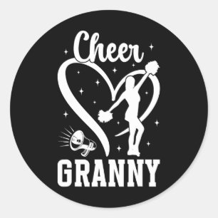 Cheer Granny Grandma Cheerleader Granny Cheerleadi Classic Round Sticker