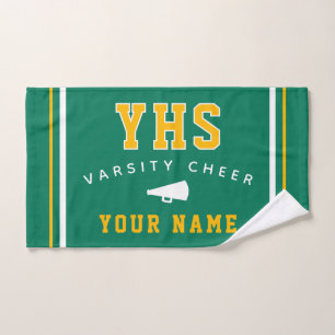 Cheer Icon, Custom Name & School, Cheer Team Gift Hand Towel