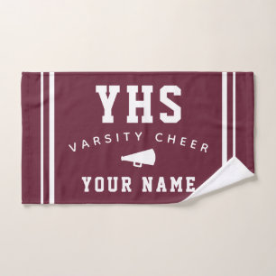 Cheer Icon, Personalised Name & School Team Spirit Hand Towel