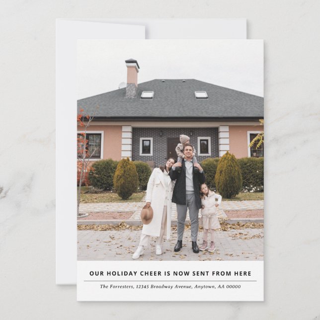 Cheer is Now From Here Holiday Moving Announcement (Front)