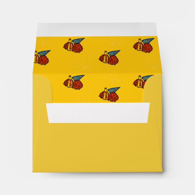 Cheer leading gear on orange envelope (Back (Bottom))