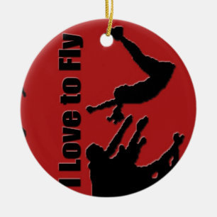 Cheer leading ornament, Copyright Karen J Williams Ceramic Tree Decoration