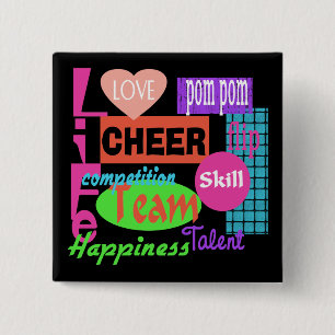 Cheer Life 15 Cm Square Badge