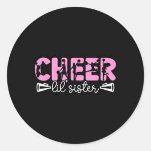 Cheer Lil' Sister Cheerleading Sister Of A Cheerle Classic Round Sticker
