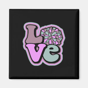 Cheer Love With Pom Pom For Women And Girls Love C Magnet