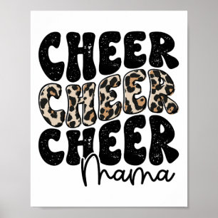 Cheer Mama Leopard Proud Cheerleading Mum Biggest Poster