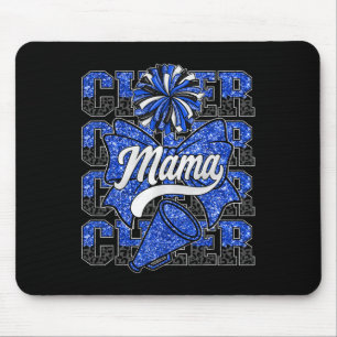 Cheer Mama Mum Bow Sport Cheerleading Squad Blue C Mouse Mat