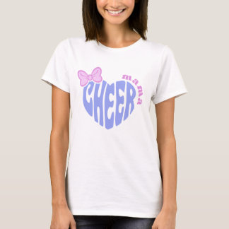 Cheer Mama Mum Cute Heart With Bow T-Shirt