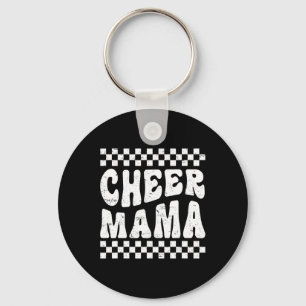 Cheer Mama Retro Groovy Funny For Mom Footll Seaso Key Ring