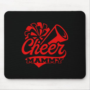 Cheer Mammy Biggest Fan Black And Red Pom Pom Mouse Mat