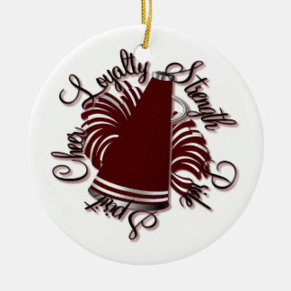 Cheer Maroon and White Qualities Photo Ornament