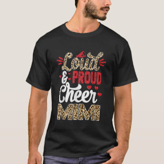 Cheer Mimi Biggest Fan Leopard Print And Pom Pom T-Shirt