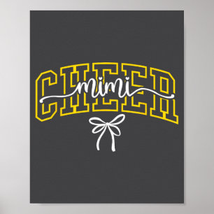 Cheer Mimi Chearleading Grandma High School Black Poster