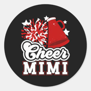 Cheer Mimi Of A Cheerleader Mimi Cheerleading Mimi Classic Round Sticker