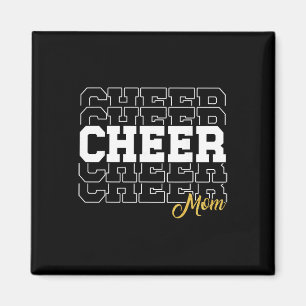 Cheer Mom Biggest Fan Cheerleader Black Yellow Gol Magnet