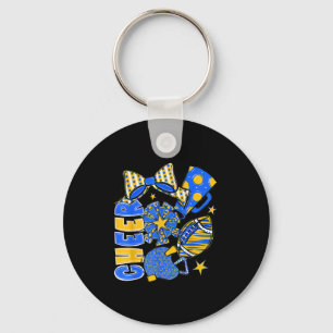 Cheer Mom Blue Cheerleader Game Day Cheer Mama Foo Key Ring