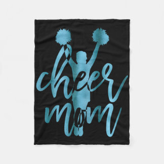 Cheer Mom Cheerleading Shirt Teal  Fleece Blanket
