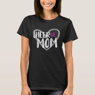 Cheer Mom Heart Cheerleading Cheerleader T-Shirt