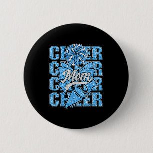 Cheer Mom Mama Bow Srt Cheerleading Squad Blue Che 6 Cm Round Badge