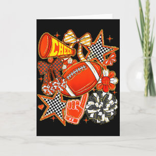Cheer Mom Orange Cheerleader Game Day Cheer Mama F Card