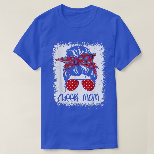 Cheer Mom Proud Cheerleading Bleached Cheer Mom Me T-Shirt (Design Front)