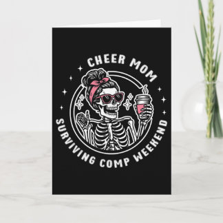 Cheer Mom Surviving Comp Weekend Cheerleading Moth Card