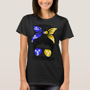 Cheer Mother Mama Blue & Gold Cheerleading Mum Mes T-Shirt