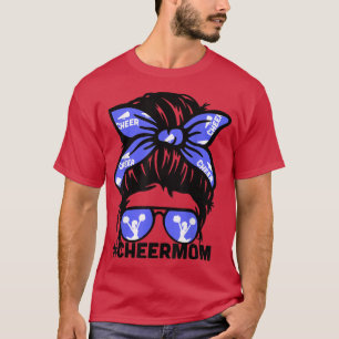 Cheer Mother Mama Blue Megaphone Cheerleading Mum T-Shirt